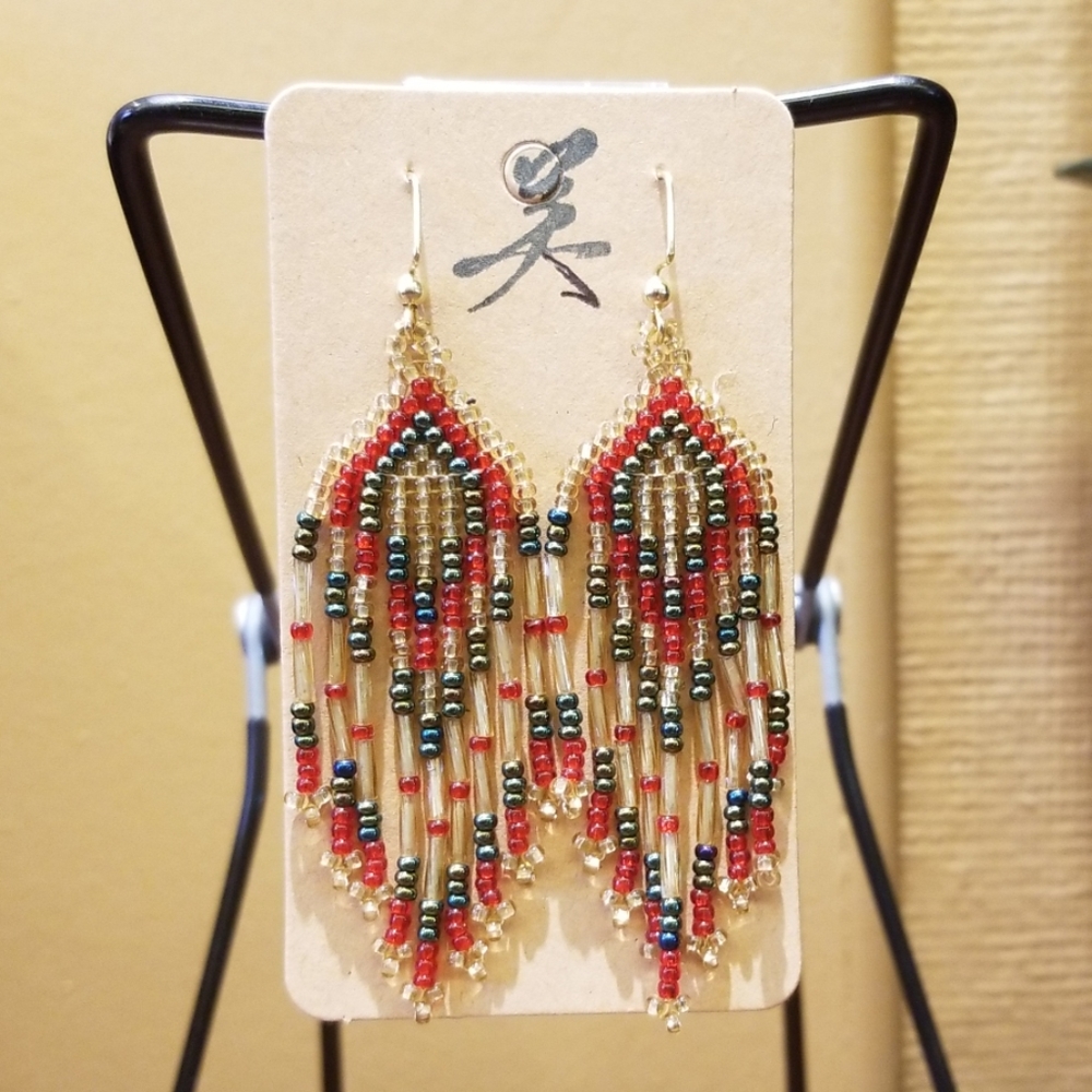 Hand-crafted Long Beaded Earrings